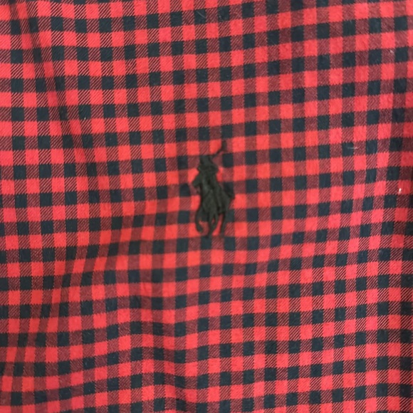 Men’s Ralph Lauren Black and Red Checkered Dress Shirt - Picture 2 of 3